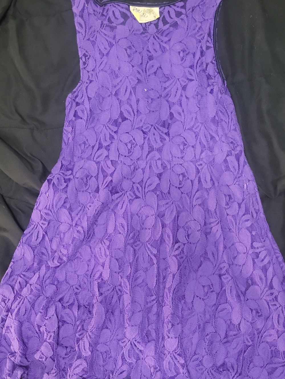 Free People Sheer Purple Lace Dress